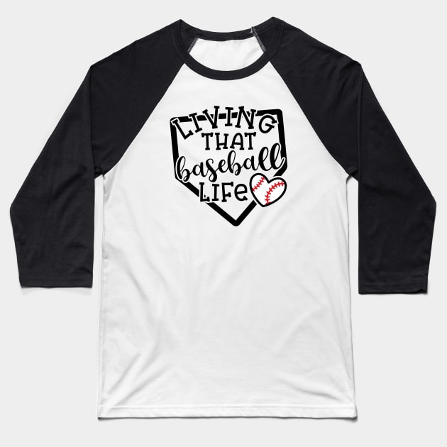 Living That Baseball Life Mom Coach Baseball T-Shirt by GlimmerDesigns